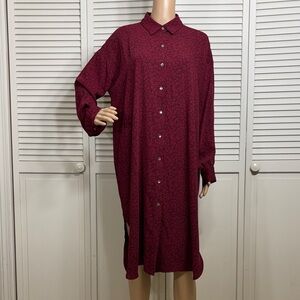 Hatch Maternity Floral Kia Button Front Shirt Belted Dress Size 3 (10 - 12)